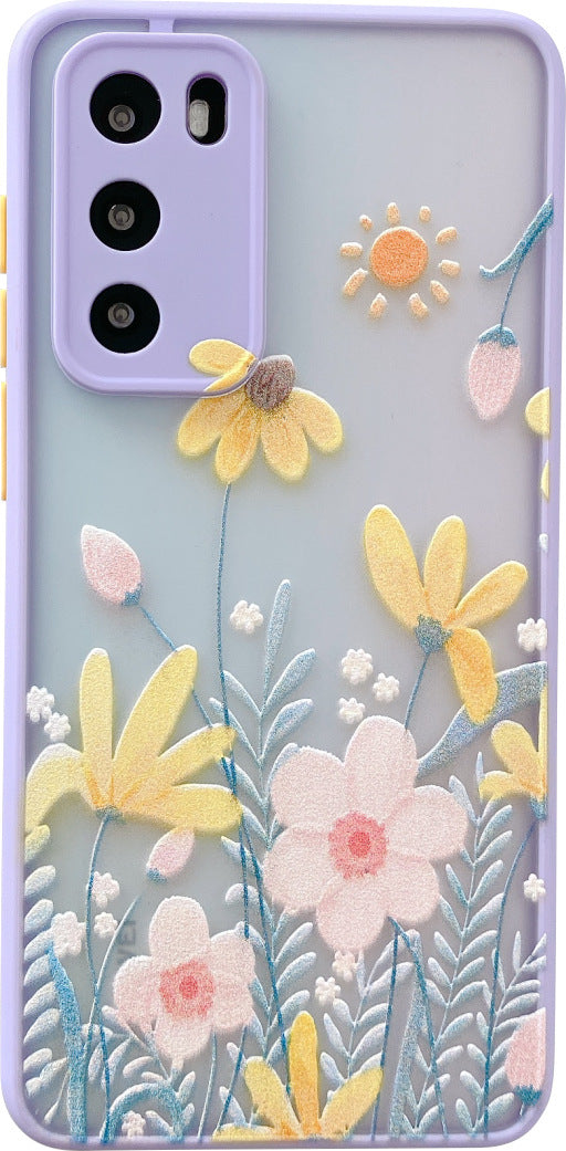 Embossed flower phone case