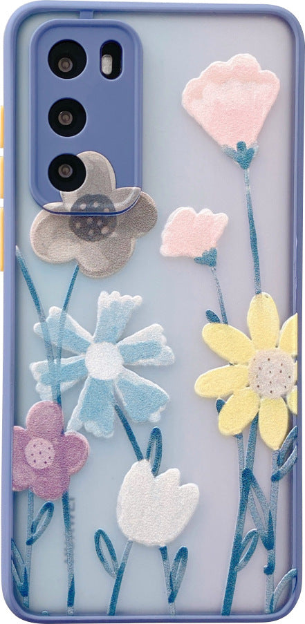 Embossed flower phone case